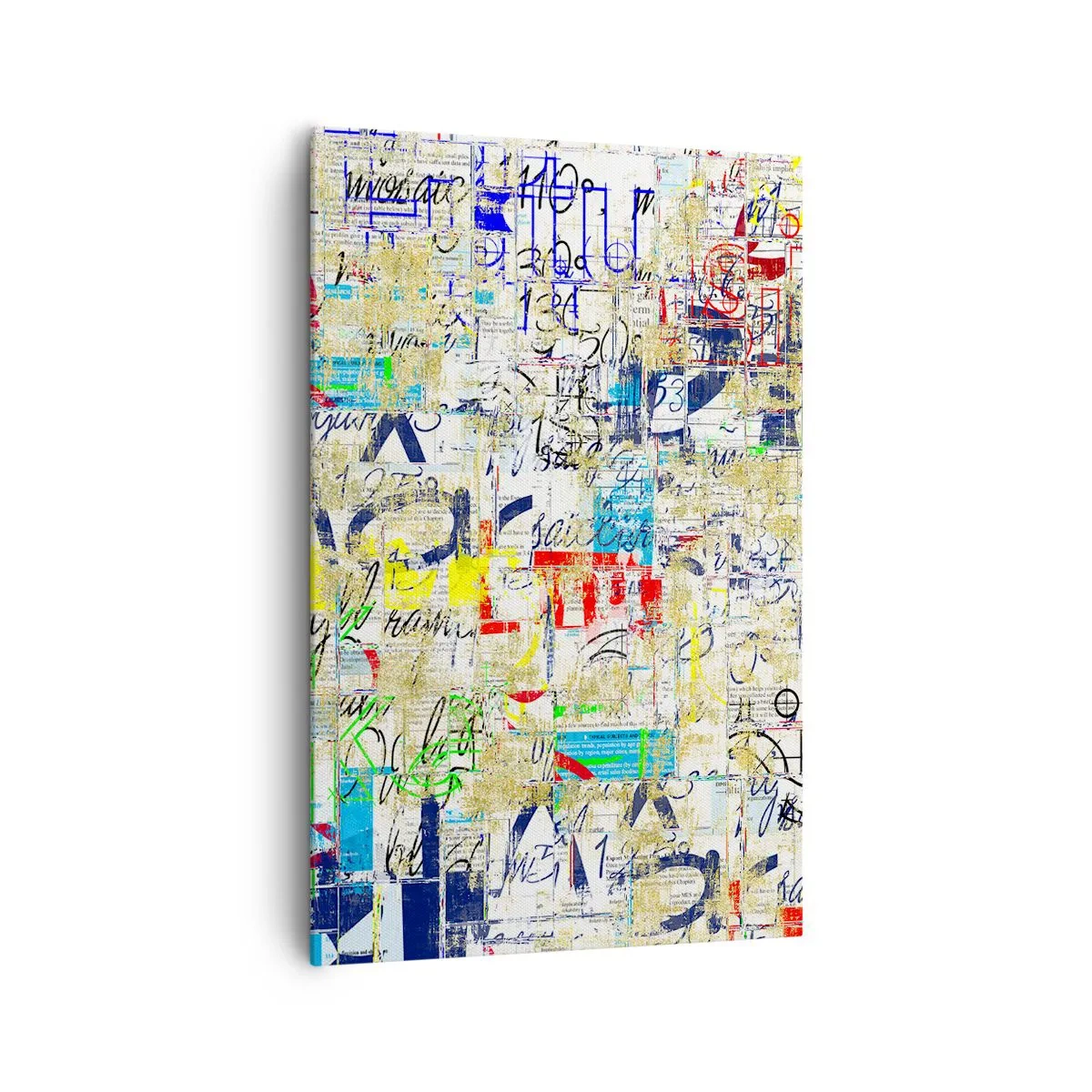 Impression sur toile - Image sur toile - Graffiti abstrait avec inscriptions et motifs colorés - 80x120cm - Ca fait juste plaisir aux yeux - Décoration murale moderne pour le salon et la chambre ARTTOR