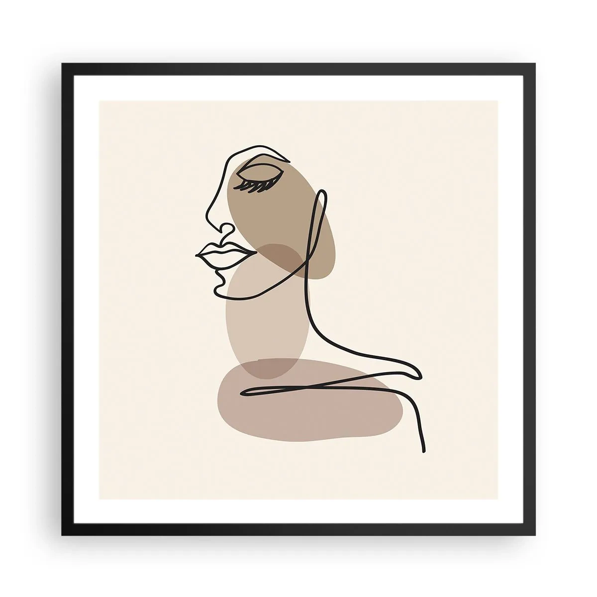 Affiche dans un cadre noir - Poster - S'écouter - 60x60 cm