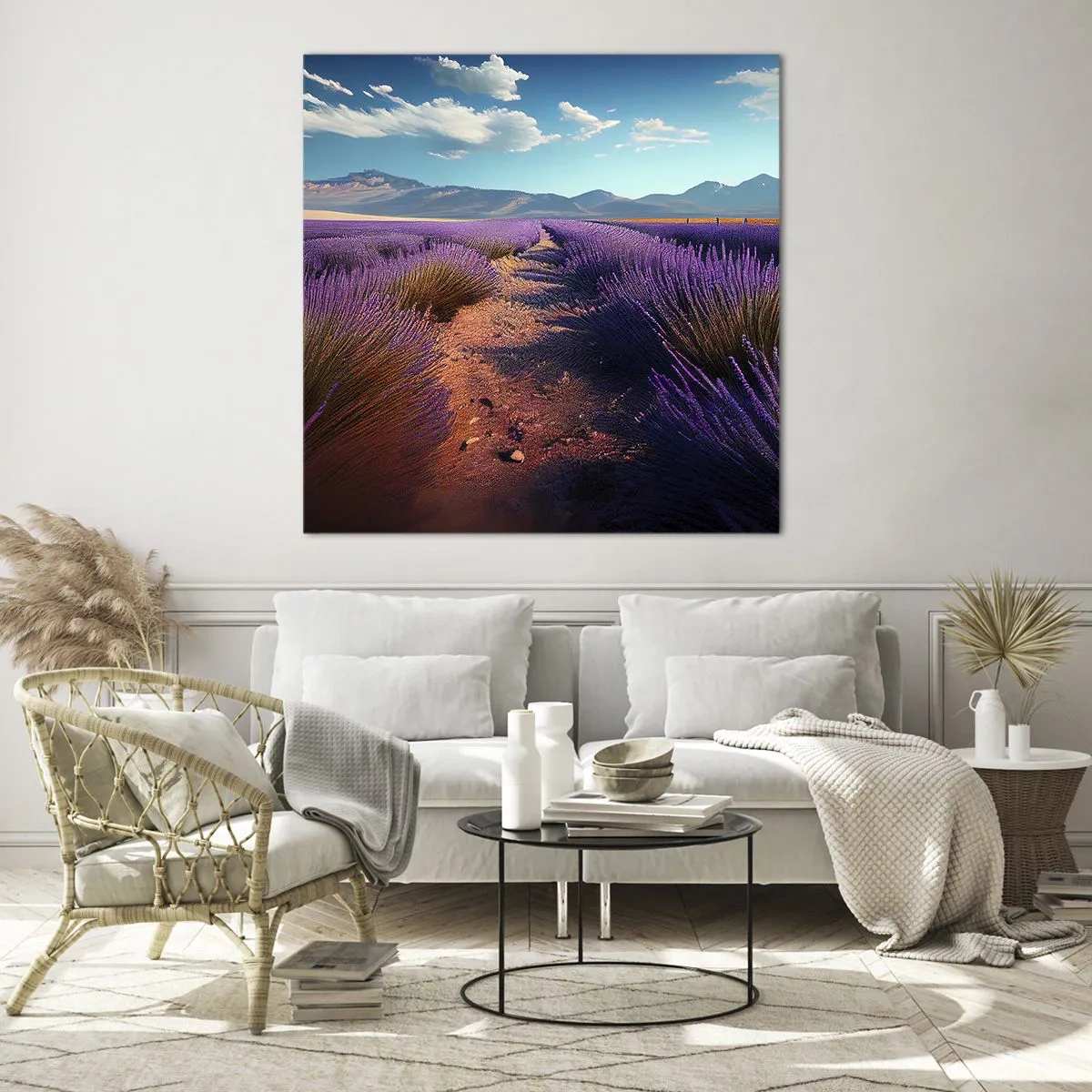 Impression sur verre - Image sur verre - Champs parfumés - 30x30 cm