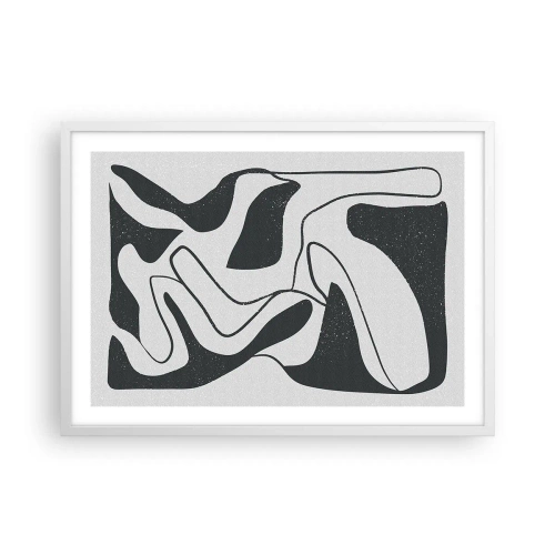 Affiche dans un cadre blanc - Poster - Amusement de labyrinthe abstrait - 70x50 cm