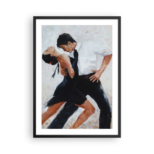 Affiche dans un cadre noir - Poster - Un couple dansant dans une pose dynamique - 50x70cm - Tango de mes rêves et pensées - Décoration murale moderne pour le salon et la chambre ARTTOR