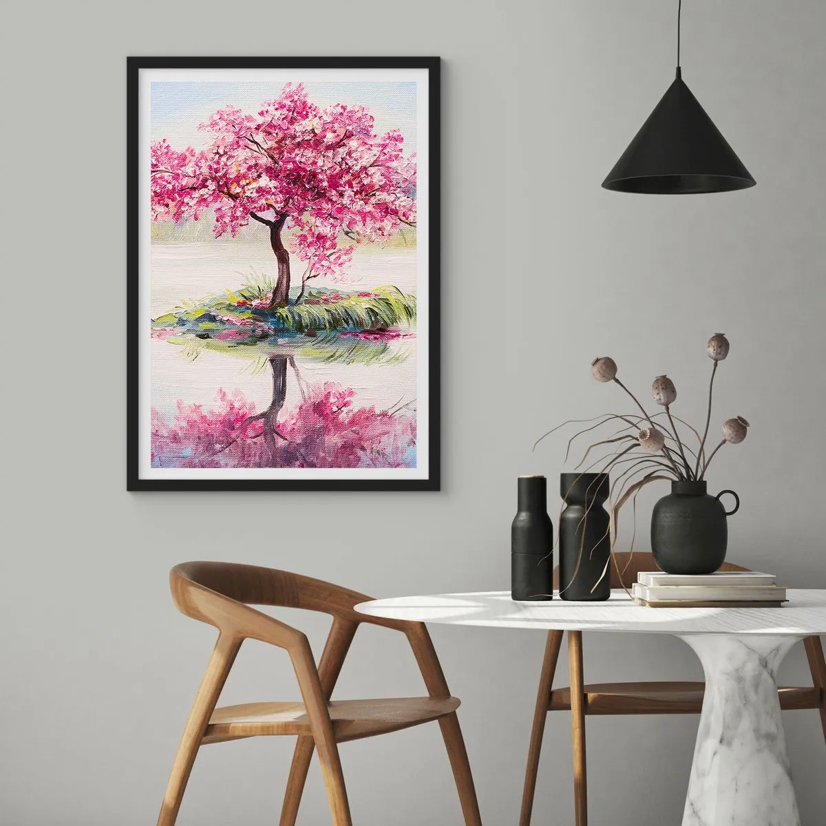Affiche dans un cadre noir - Poster - Fête du Printemps - 40x50 cm