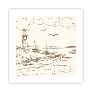 Affiche - Poster - Esquisse de souvenirs d'été - 40x40 cm