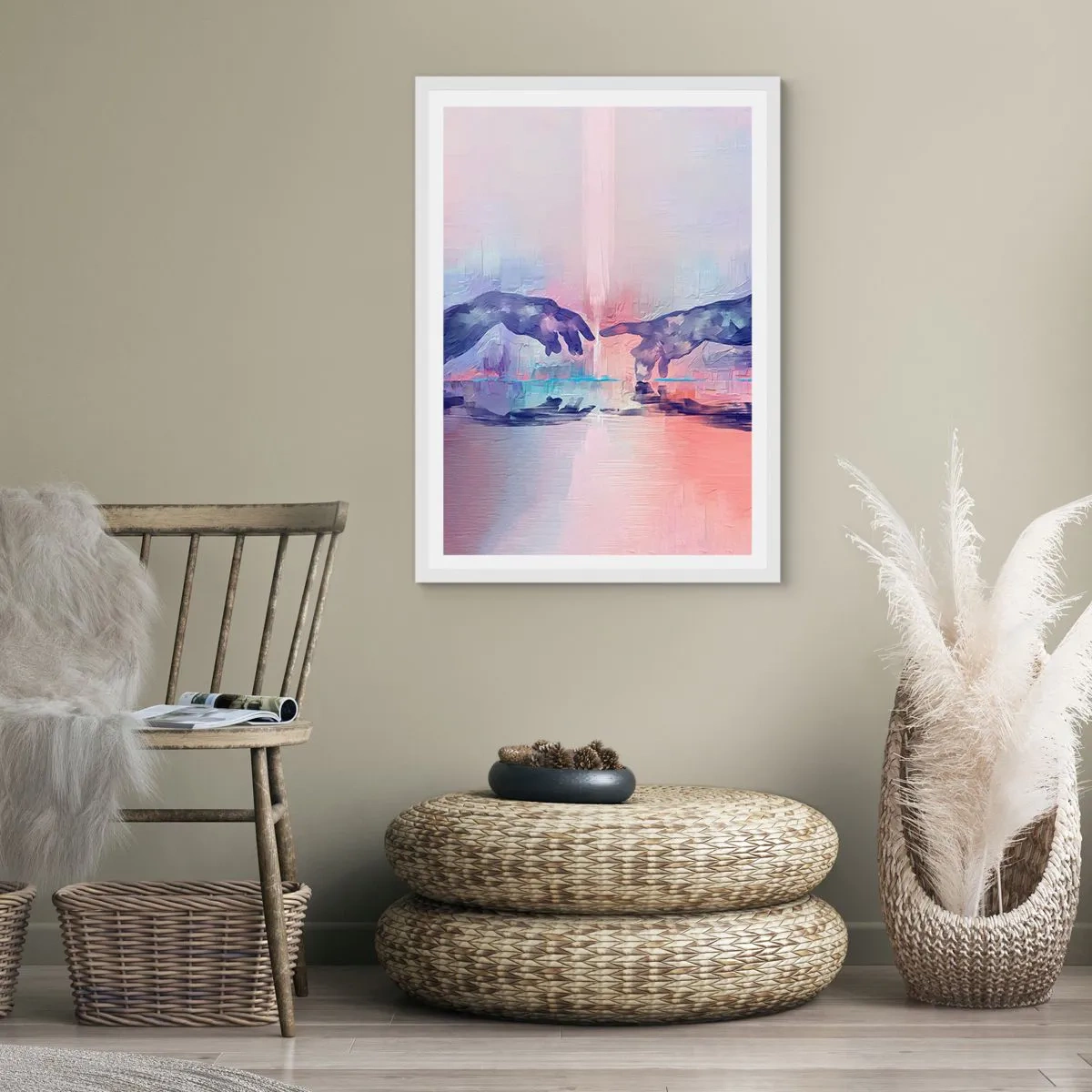 Affiche dans un cadre blanc - Poster - Divine étincelle de vie - 30x40 cm