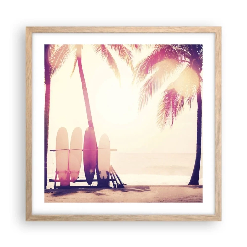 Affiche dans un chêne clair - Poster - Ca va être une journée magnifique - 50x50 cm