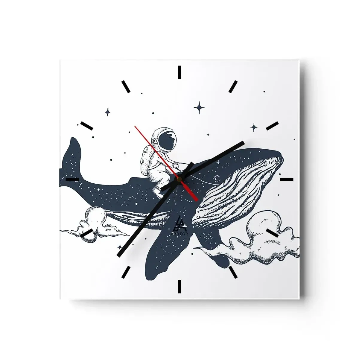 Horloge murale - Pendule murale - Aventure spatiale - 40x40 cm