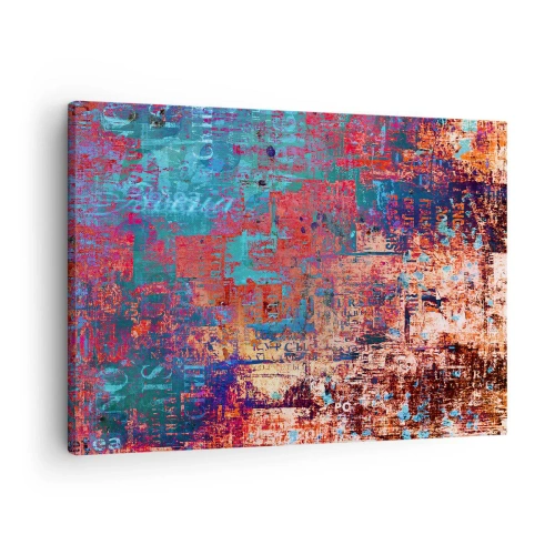 Impression sur toile - Image sur toile - Une composition abstraite avec un mélange de couleurs intenses. - 70x50cm - Mémoire et oubli - Décoration murale moderne pour le salon et la chambre ARTTOR