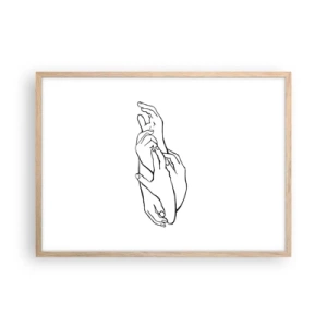 Affiche dans un chêne clair - Poster - Bon contact - 70x50 cm