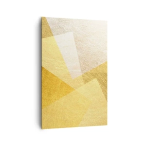 Impression sur toile - Image sur toile - Formes géométriques aux tons dorés et clairs - 80x120cm - Météo géométrique - Décoration murale moderne pour le salon et la chambre ARTTOR