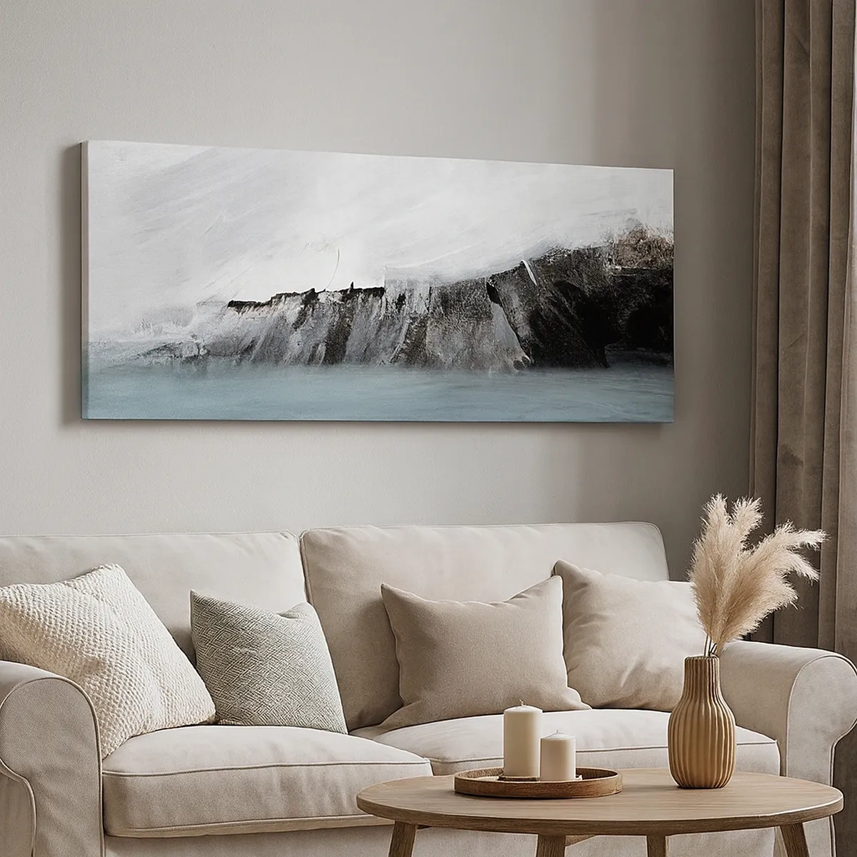 Impression sur toile - Image sur toile - Eau – terre : choc des éléments - 30x30 cm