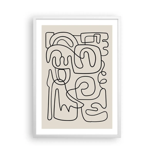 Affiche dans un cadre blanc - Poster - Suivez les indices - 50x70 cm