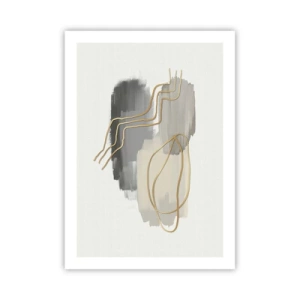 Affiche - Poster - Composition abstraite avec des lignes et des taches de peinture - 50x70cm - Durée et mouvement - Décoration murale moderne pour le salon et la chambre ARTTOR