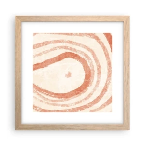Affiche dans un chêne clair - Poster - Cercles de corail – composition - 30x30 cm