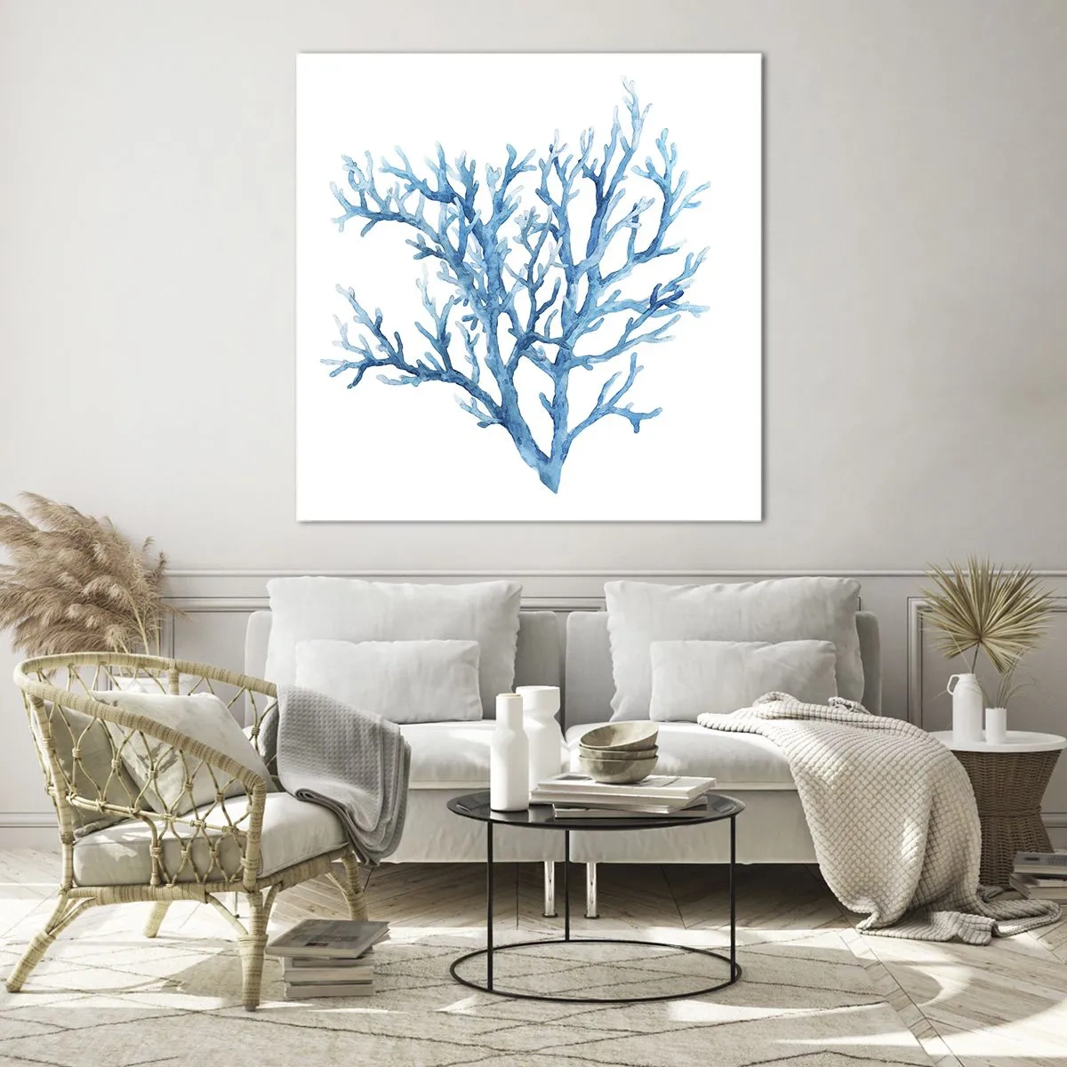 Impression sur verre - Image sur verre - Filigrane nautique - 60x60 cm