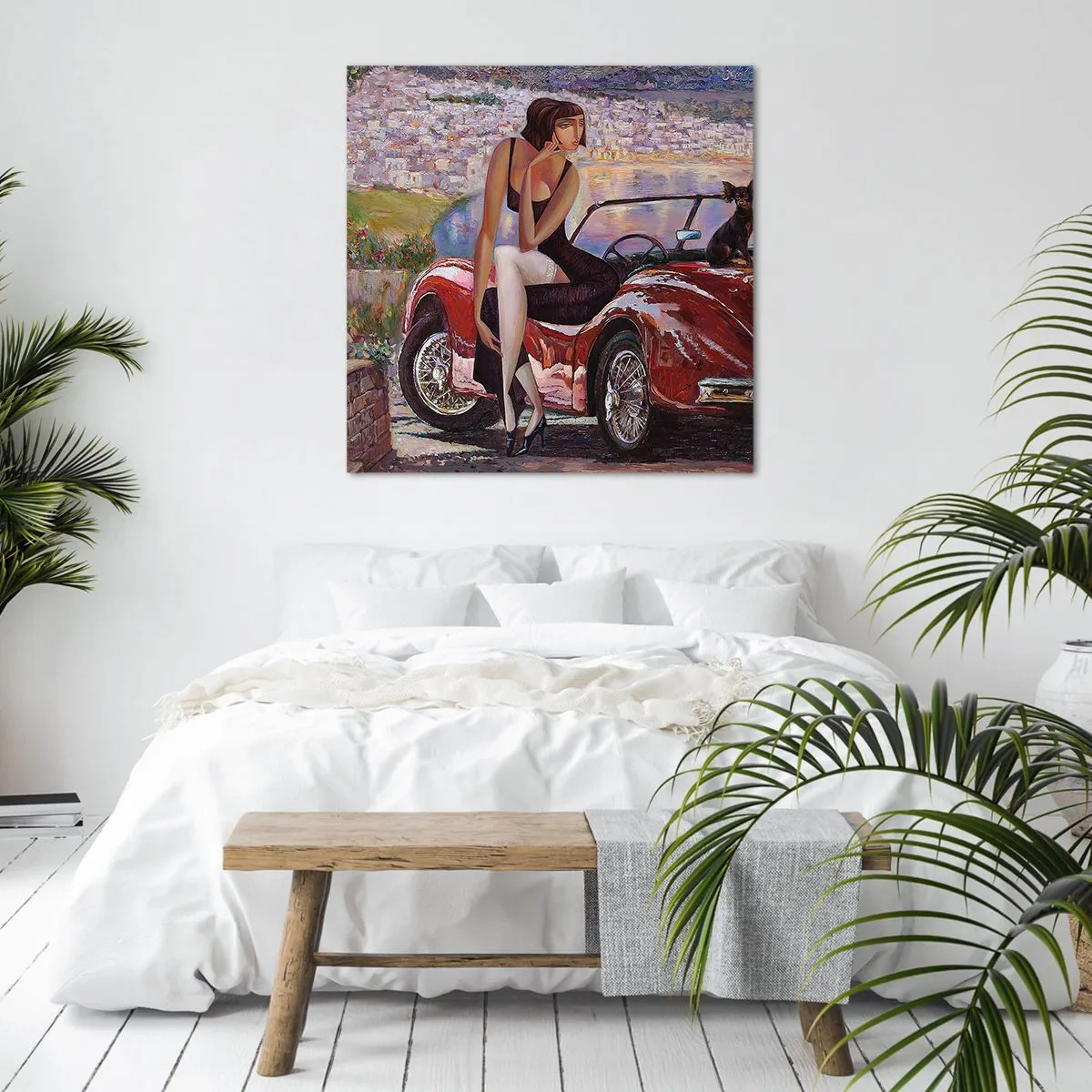 Impression sur toile - Image sur toile - L'été? Uniquement sur la Côte d'Azur - 50x50 cm