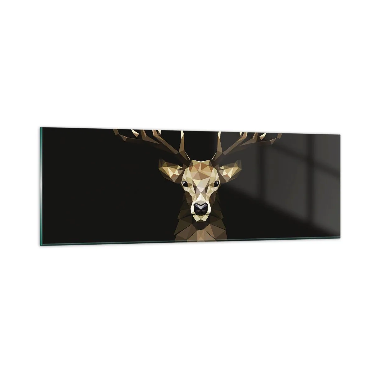 Impression sur verre - Image sur verre - Cerf cubique - 90x30 cm