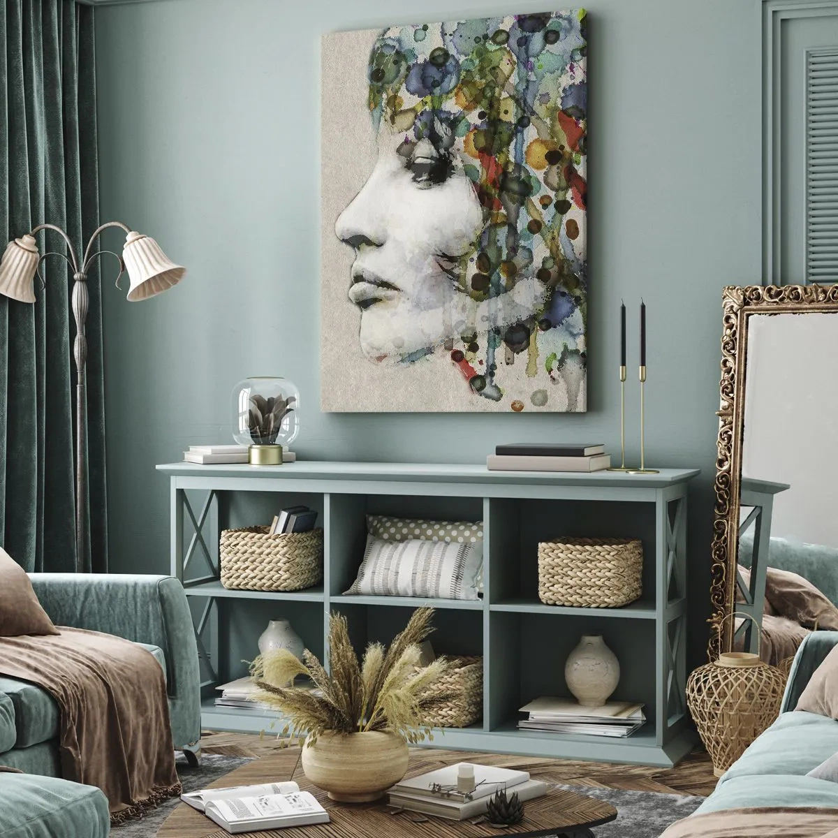 Impression sur toile - Image sur toile - Elle est sortie de la grisaille - 55x100 cm