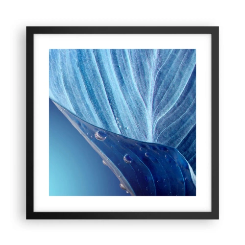 Affiche dans un cadre noir - Poster - Gouttes cachées du bleu - 40x40 cm