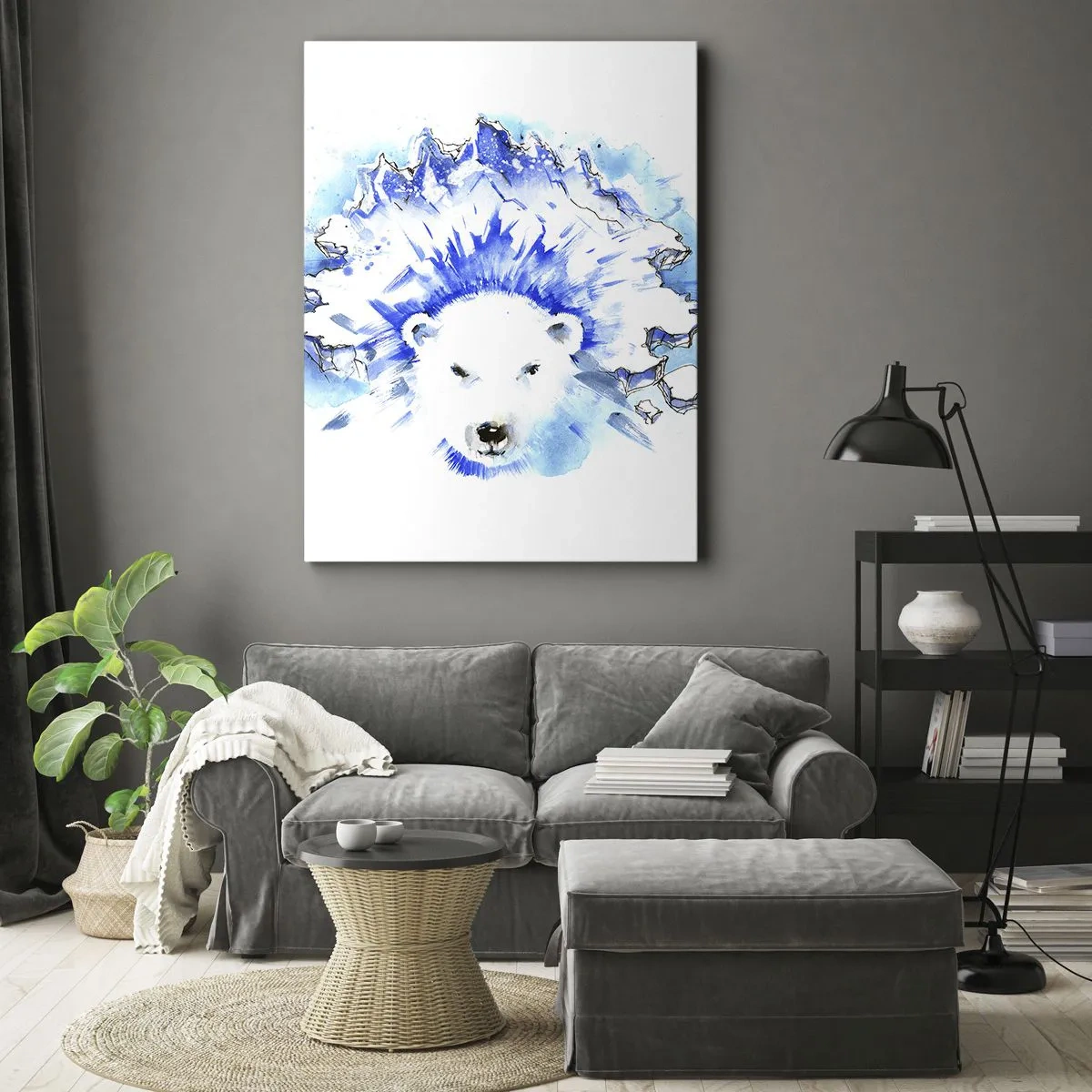Impression sur toile - Image sur toile - Le roi de l'Arctique dans une couronne de glace - 65x120 cm