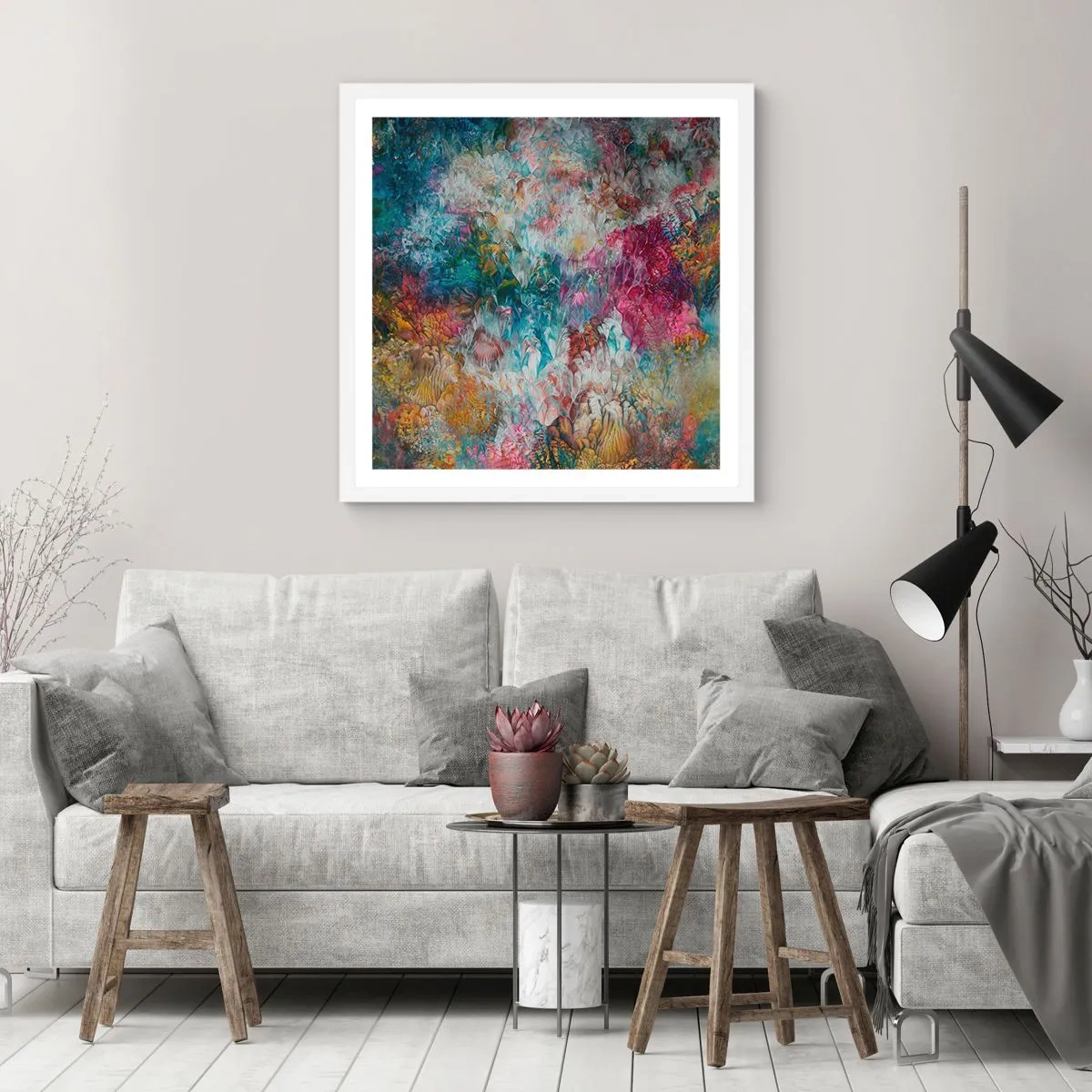 Affiche dans un cadre blanc - Poster - En pleine floraison - 30x30 cm