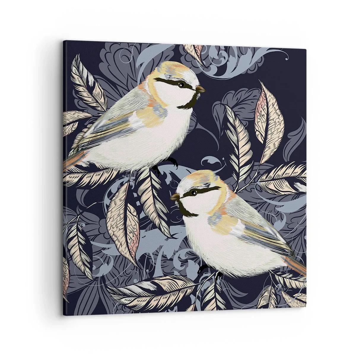 Impression sur toile - Image sur toile - Babillement jaune et bleu - 50x50 cm