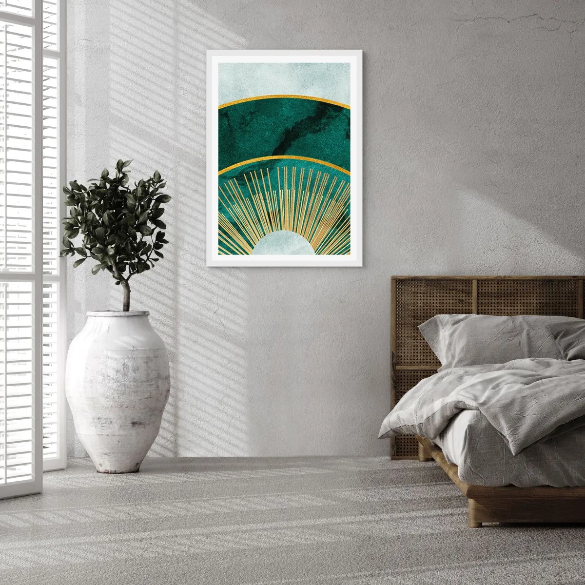 Affiche dans un cadre blanc - Poster - Un autre système solaire - 70x100 cm