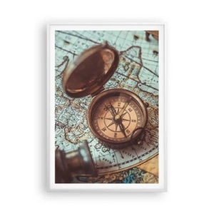 Affiche dans un cadre blanc - Poster - Pour ceux qui recherche l'aventure - 70x100 cm