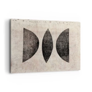 Impression sur toile - Image sur toile - Formes ethniques aux tons sombres sur fond clair - 120x80cm - Abstraction ethnique - Décoration murale moderne pour le salon et la chambre ARTTOR