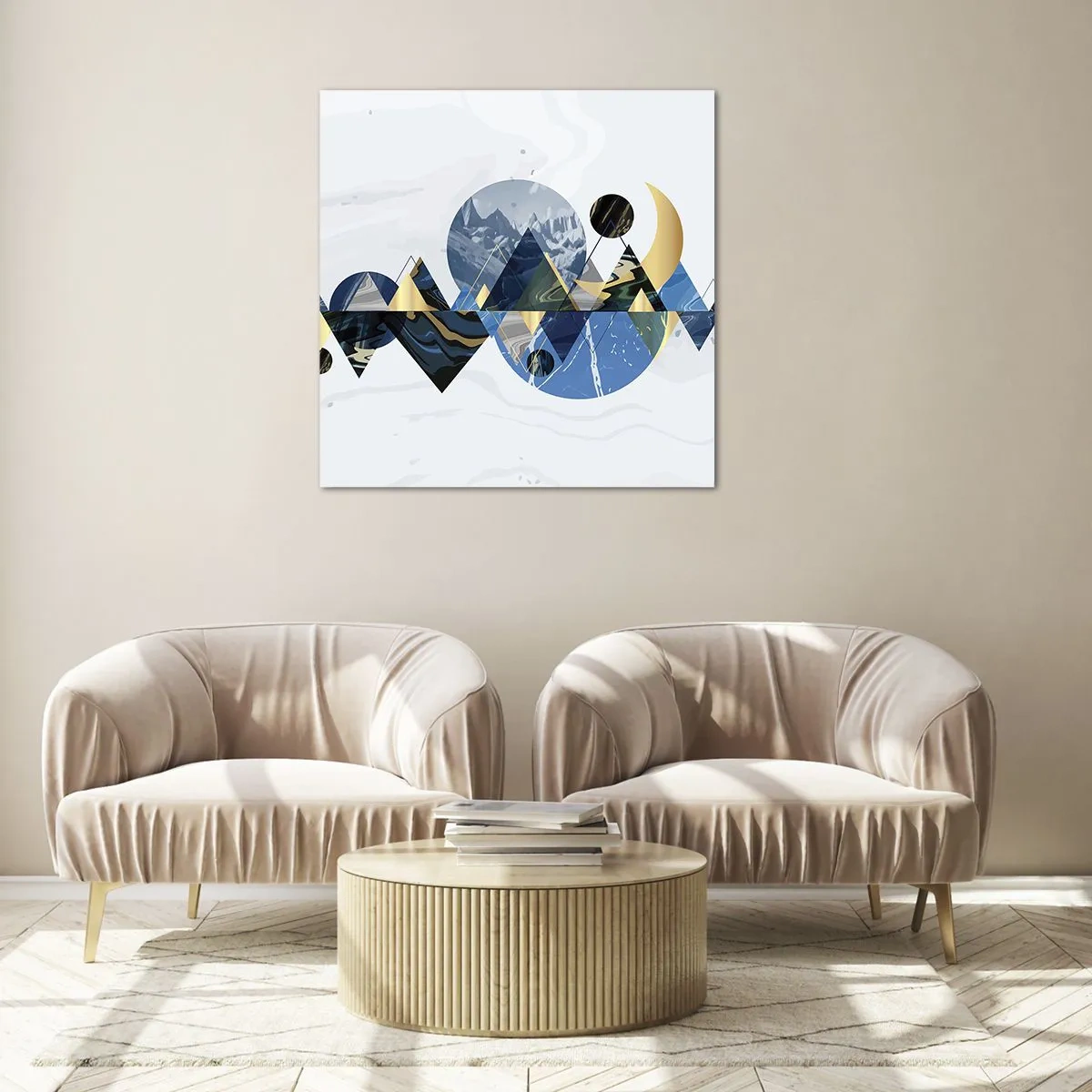 Impression sur verre - Image sur verre - Paysage géométrique - 40x40 cm