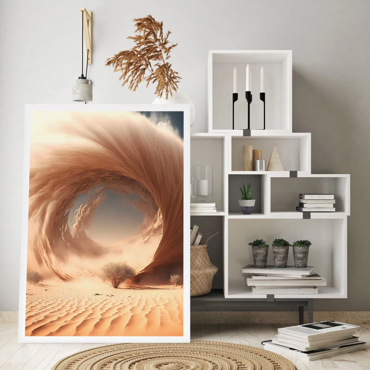 Affiche - Poster - Un vortex de sable phénoménal dans le désert - 50x70cm - Portail ouvert - Décoration murale moderne pour le salon et la chambre ARTTOR