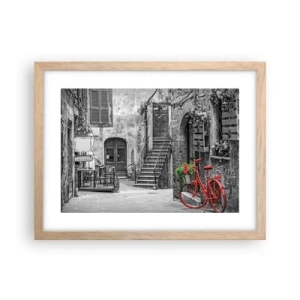 Affiche dans un chêne clair - Poster - Ruelle toscane - 40x30 cm