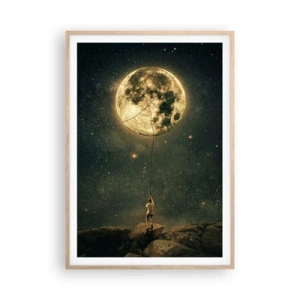 Affiche dans un chêne clair - Poster - Celui qui a volé la lune - 70x100 cm