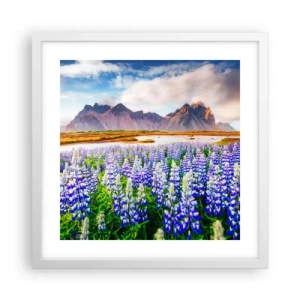 Affiche dans un cadre blanc - Poster - La force et l'austérité côtoient la douceur - 40x40 cm