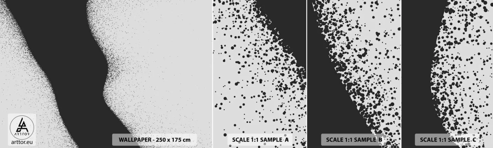 Échantillon de Papier Peint Autocollant Deluxe Sticker - Équilibre fluide - Abstraction, Morceau, Minimalisme - 100x30 cm