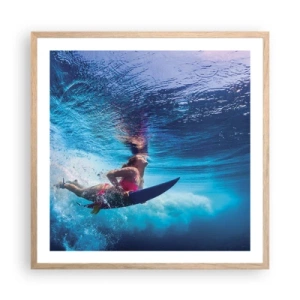 Affiche dans un chêne clair - Poster - Joie profonde - 60x60 cm