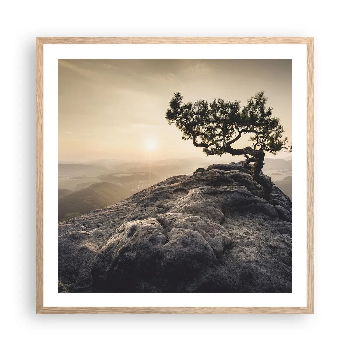 Affiche dans un chêne clair - Poster - La vie gagne toujours - 60x60 cm