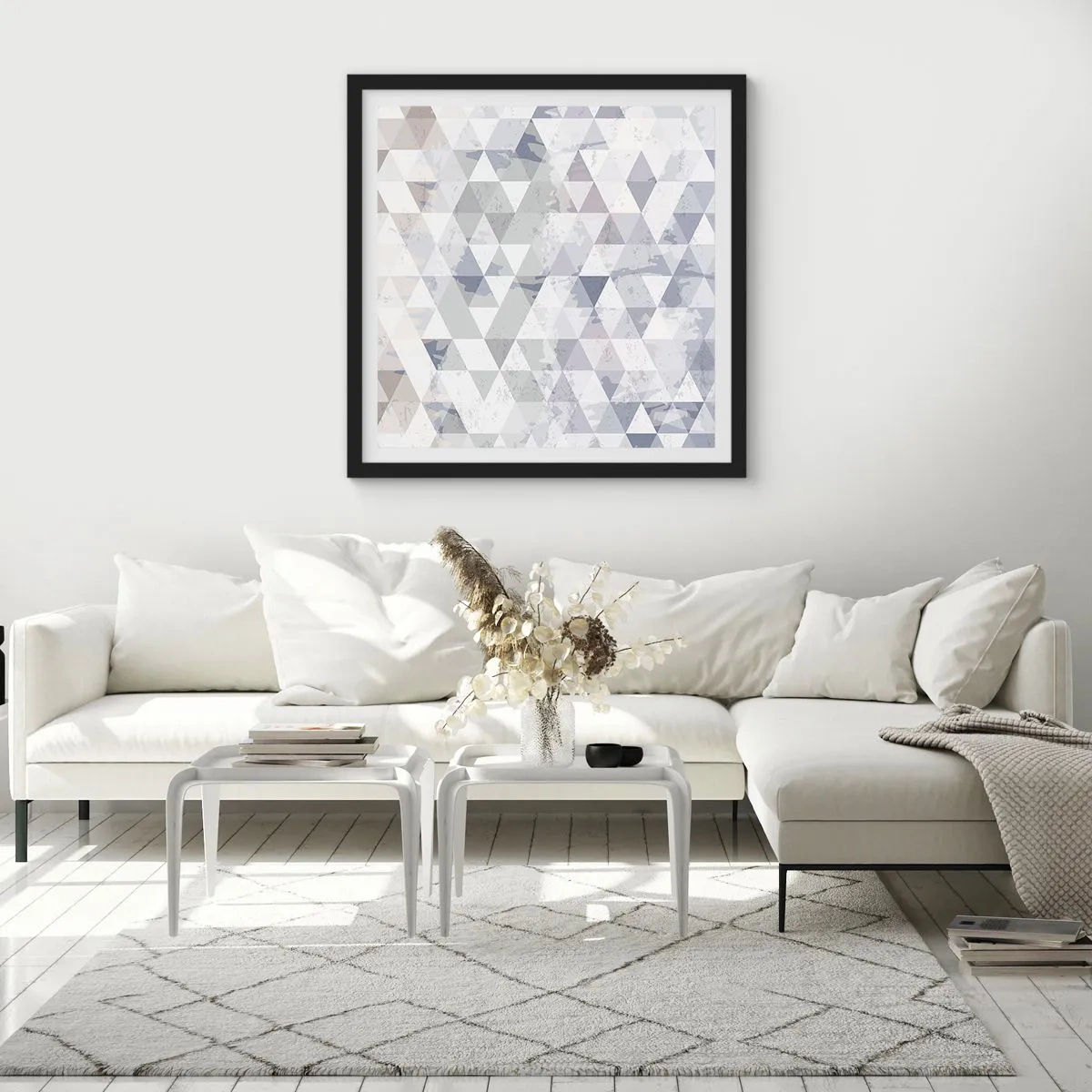 Affiche dans un cadre noir - Poster - En rythme de trois - 50x50 cm