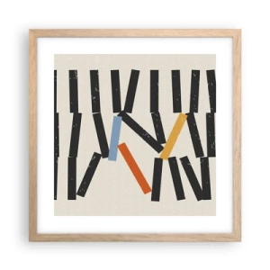 Affiche dans un chêne clair - Poster - Dominos – composition - 40x40 cm