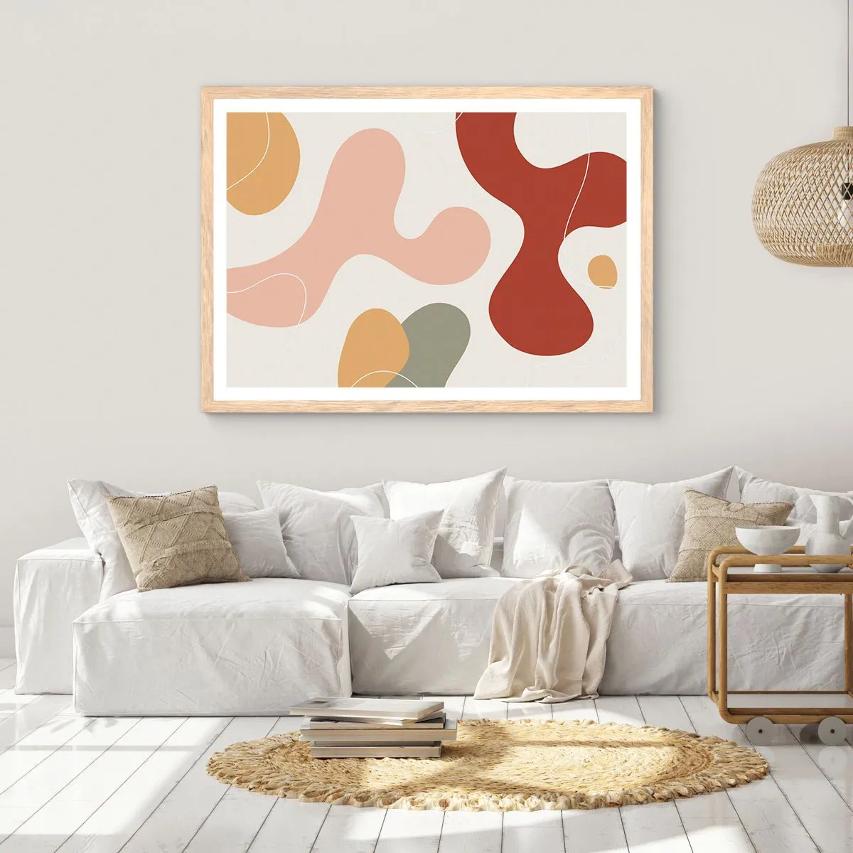 Affiche dans un chêne clair - Poster - Entrelac - 70x50 cm