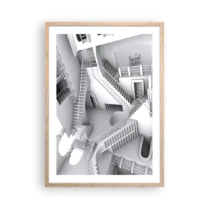 Affiche dans un chêne clair - Poster - Paradoxes spatiaux - 50x70 cm