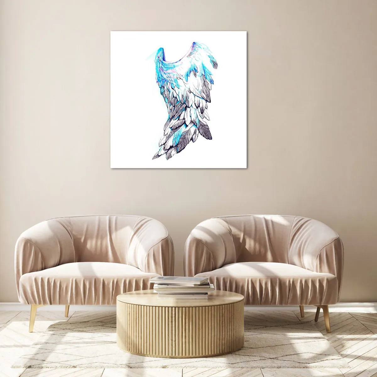 Impression sur verre - Image sur verre - j'ai besoin d'ailes - 70x70 cm