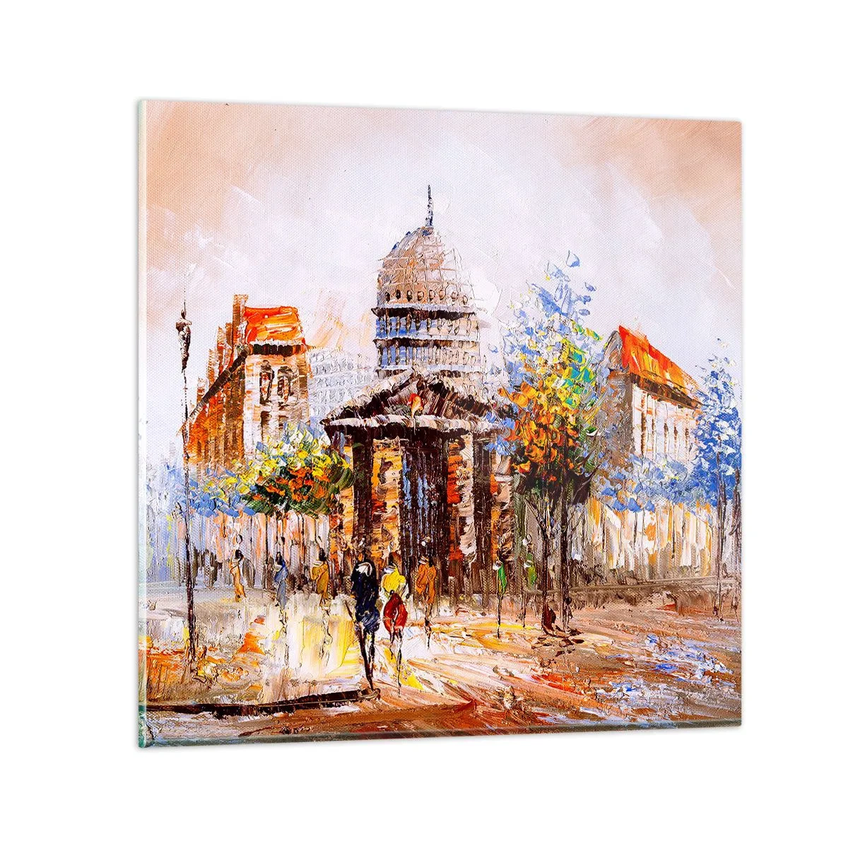 Impression sur verre - Image sur verre - Promenade à Paris - 70x70 cm