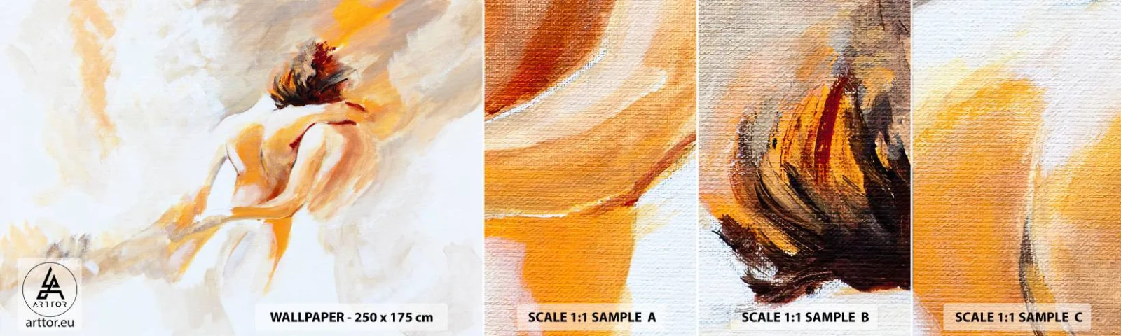 Échantillon de Papier Peint Autocollant Deluxe Sticker - Proximité dans le ciel - Morceau, Couple amoureux, Amour - 100x30 cm