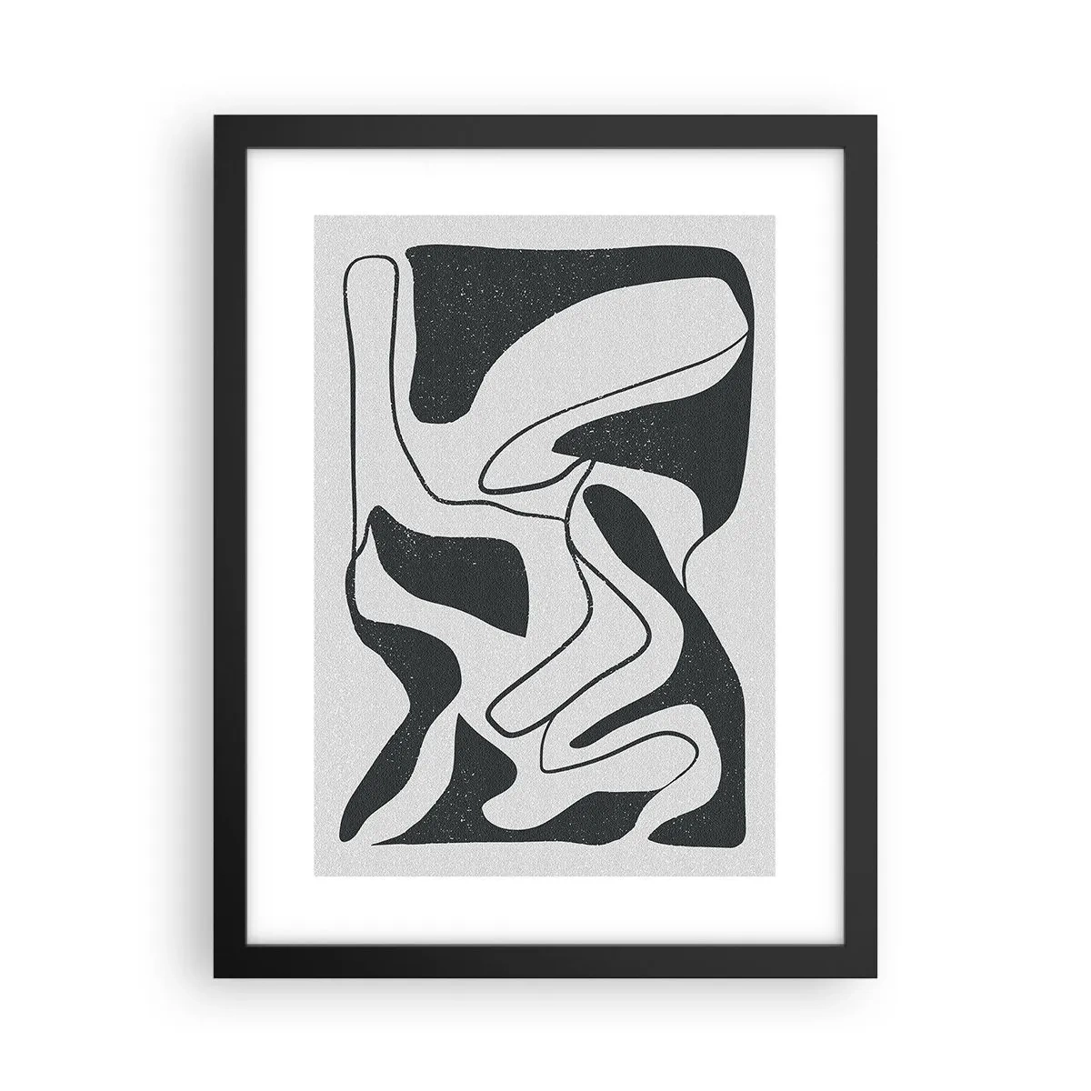 Affiche dans un cadre noir - Poster - Amusement de labyrinthe abstrait - 30x40 cm