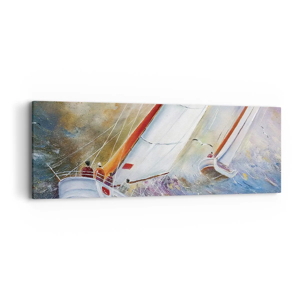 Impression sur toile - Image sur toile - Concourir sur les vagues - 90x30 cm
