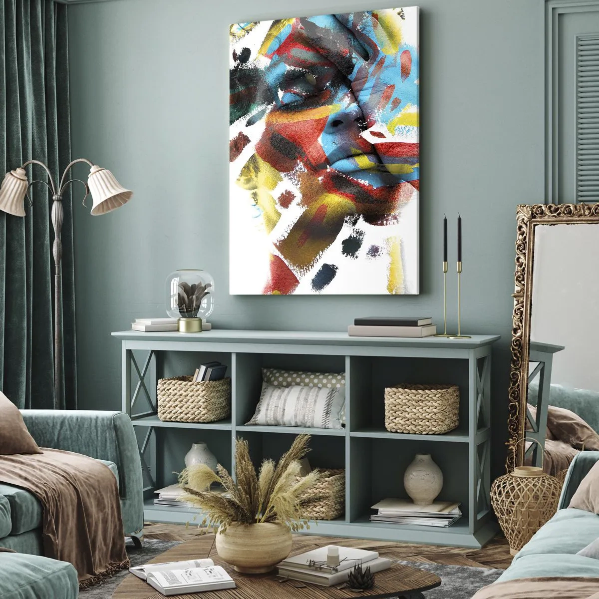 Impression sur toile - Image sur toile - Personnalité colorée - 55x100 cm