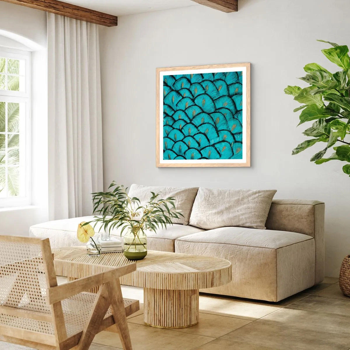 Affiche dans un chêne clair - Poster - Le grand gala des plumes - 30x30 cm