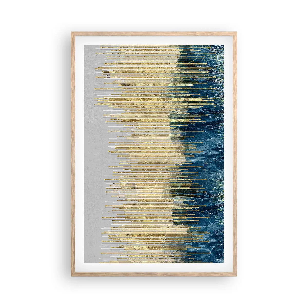 Affiche dans un chêne clair - Poster - Bordure dorée - 61x91 cm