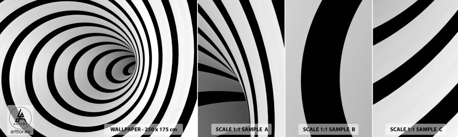 Échantillon De Papier Peint Standard Eco - Tu ne peux pas y résister aussi ? - Abstraction, 3D, Vortex - 100x30 cm