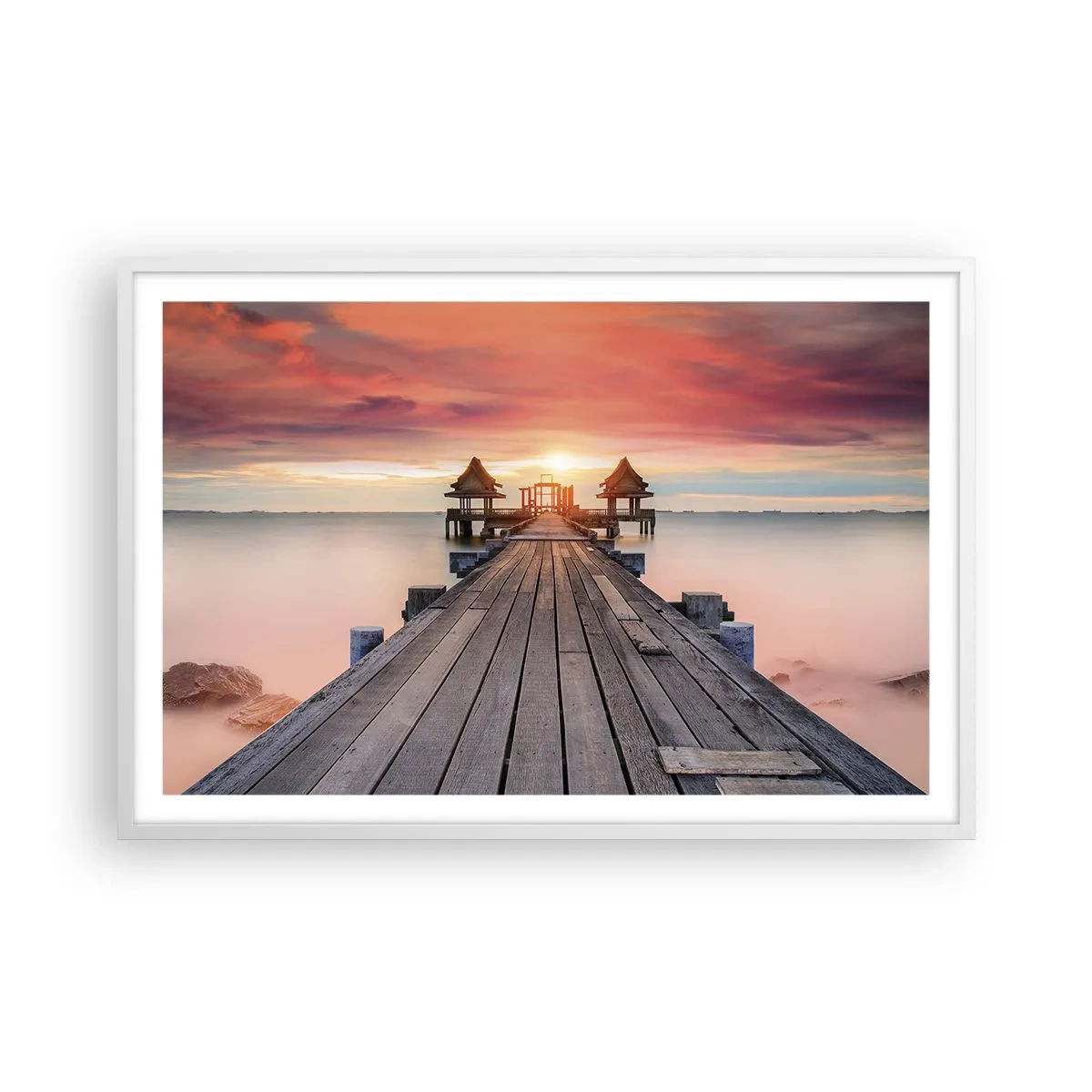 Affiche dans un cadre blanc - Poster - L'Ouest à l'Est - 91x61 cm